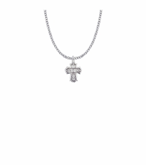 5/8 Inch Sterling Silver First Communion Four Way Medal