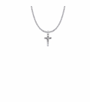 5/8 Inch Sterling Silver Small Crucifix Necklace
