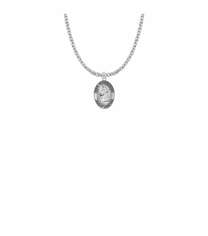 5/8 Inch Sterling Silver St. Christopher Oval Medal, Patron Saint of Travelers