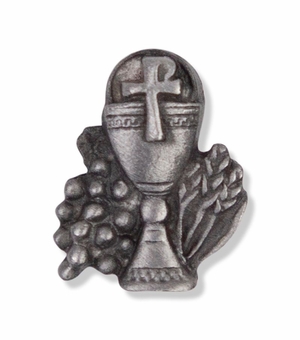 5/8 x  1/2 Inch Pewter Communion Chalice Lapel Pin