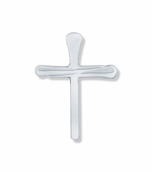 5/8 x 1/2 Inch Silver Nail Ends Cross Lapel Pin
