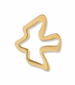5/8 x 3/4 Inch Gold Outlined Descending Dove Lapel Pin