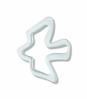 5/8 x 3/4 Inch Silver Outlined Descending Dove Lapel Pin