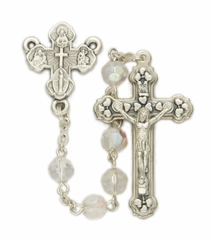 6mm Crystal Beads and  Four Way Center Rosary