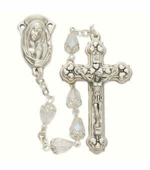 6x 8mm Capped Crystal Beads and Madonna Center Rosary