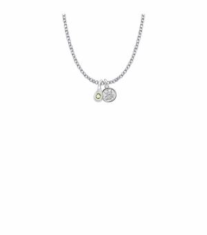7/16 Inch Sterling Silver Tears of Joy August Birthstone Necklace with Guardian Angel Charm