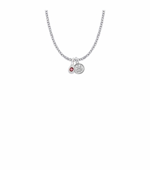7/16 Inch Sterling Silver Tears of Joy January Birthstone Necklace with Guardian Angel Charm