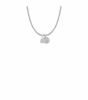 7/16 Inch Sterling Silver Tears of Joy June Birthstone Necklace with Guardian Angel Charm