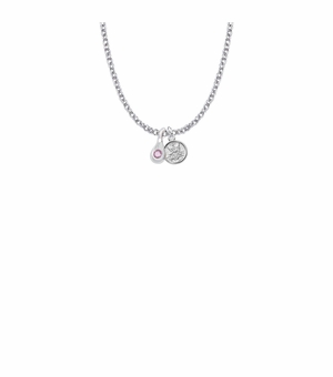 7/16 Inch Sterling Silver Tears of Joy October Birthstone Necklace with Guardian Angel Charm