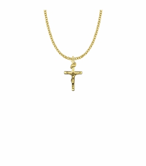 7/8 Inch 10KT Gold Filled Ladies Crucifix