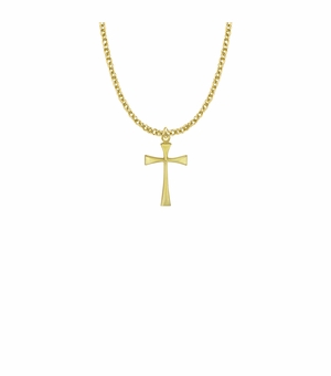 7/8 Inch 14K Gold Plated Over Brass Maltese Cross Necklace