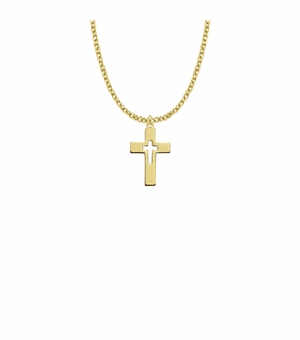 7/8 Inch 10KT Gold Filled Cut Out Cross Necklace