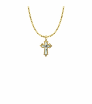 7/8 Inch 10KT Gold Filled Filigree Cross Necklace