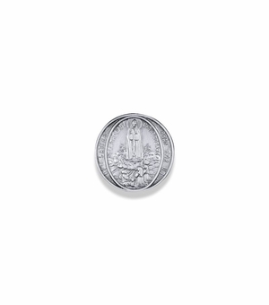 7/8 Inch Round Pewter Our Lady of Fatima Pin