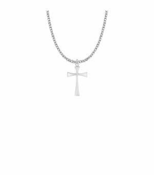 7/8 Inch Silver Plated Maltese Cross Necklace