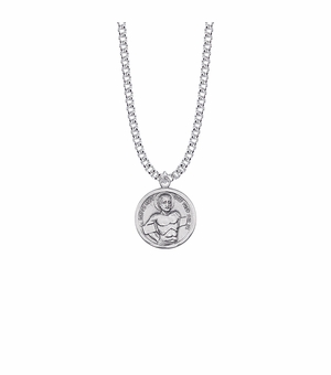 7/8 Inch Sterling Silver Round St. Dismas Medal, Patron Saint of Penitent Criminals