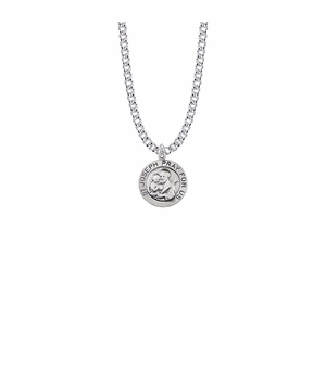 7/8 Inch Sterling Silver Round St. Joseph Medal, Patron Saint of Carpenters and Fathers