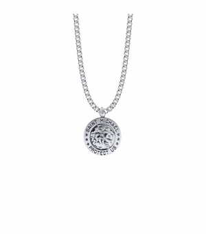 7/8 Inch Sterling Silver St. Michael Medal with U.S. Air Force Insignia on Back (Not Available - License Pending)