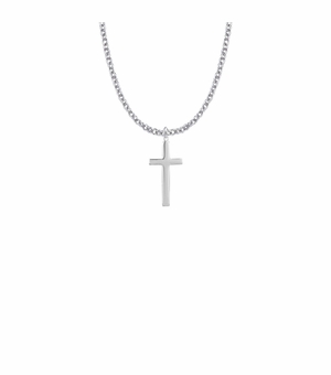 7/8 Sterling Silver Plain Cross Necklace