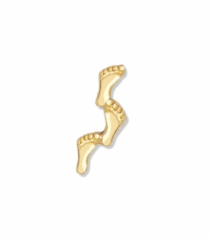 7/8 x 1/4 Inch Gold Footprints Lapel Pin