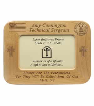 8-1/2 X 6-1/2 Inch Maple Wood Frame for United States Air Force (Not Available - License Pending)