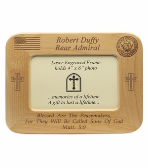 8-1/2 X 6-1/2 Inch Maple Wood Frame for United States Navy