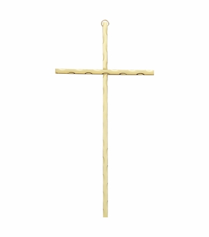 8 Inch Brass Engraved Border Wall Cross