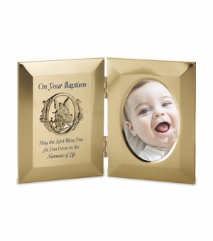 8 x 5 Inch Gold Metal Baptism Photo Frame