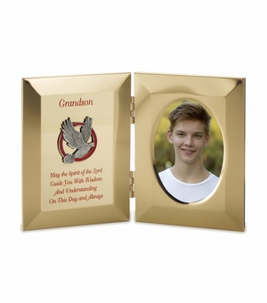 8 x 5 Inch Gold Metal Confirmation Grandson Photo Frame
