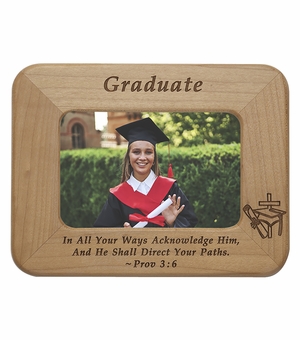 8 x 6-1/2 Inch Maple Wood Graduate Photo Frame
