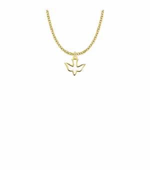 9/16 Inch 10KT Gold Filled Pierced Outline Dove Necklace
