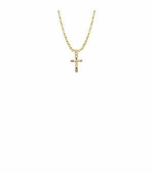 9/16 Inch 10KT Gold Filled Baby Tube Crucifix Necklace