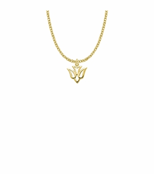 9/16 Inch 14KT Gold Plated Over Sterling Silver Pierced Outline Dove Necklace