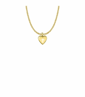 9/16 Inch 18KT Gold Plated Over Sterling Silver Cross on Heart Locket Necklace