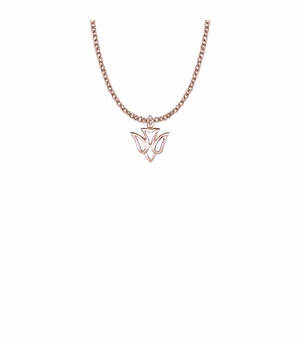 9/16 Inch Rose Gold Over Sterling Silver Pierced Outline Dove Necklace