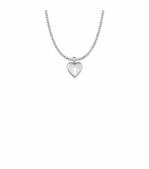 9/16 Inch Sterling Silver Cross on Heart Locket Necklace