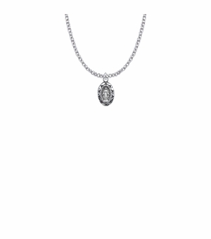9/16 Inch Sterling Silver Oval Miraculous Medal