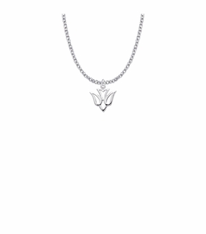 9/16 Inch Sterling Silver Pierced Outline Dove Necklace