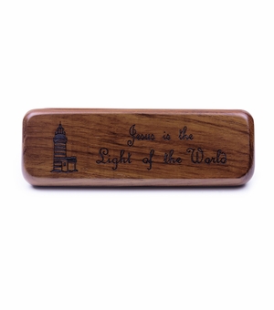 "Jesus is the Light of the World" Laser Engraved Rosewood Box and Ball Point Pen Set