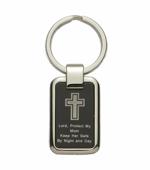 Personalized Silver Plated Mom Key Chain