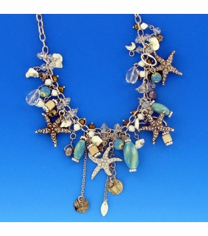 Silver Beach Necklace-Starfish