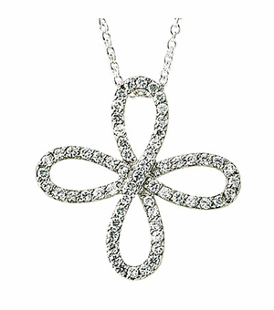 Sterling Silver Equal Bow with Crystal CZ Stones