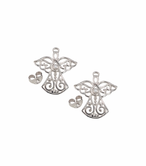 Sterling Silver Filagree Angel Earrings